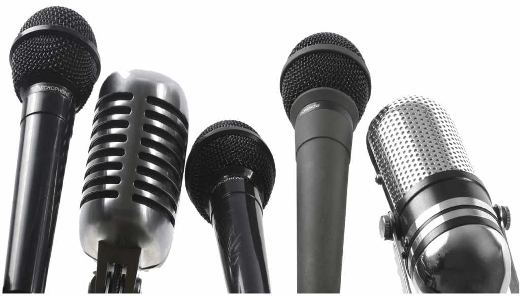 Image of microphones for article Equipping Your Home Voiceover Studio